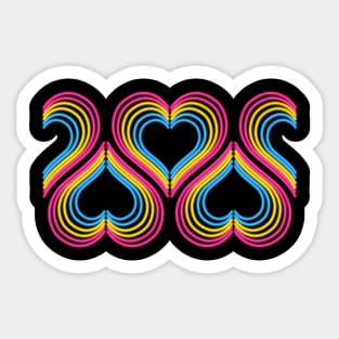 Pansexual Neon Light Hearts Sticker